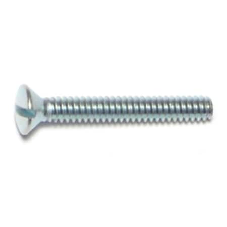 #6-32 X 1 In Slotted Oval Machine Screw, Chrome Plated Steel, 20 PK